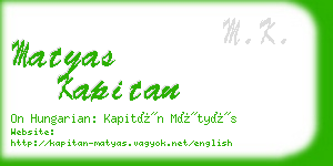 matyas kapitan business card